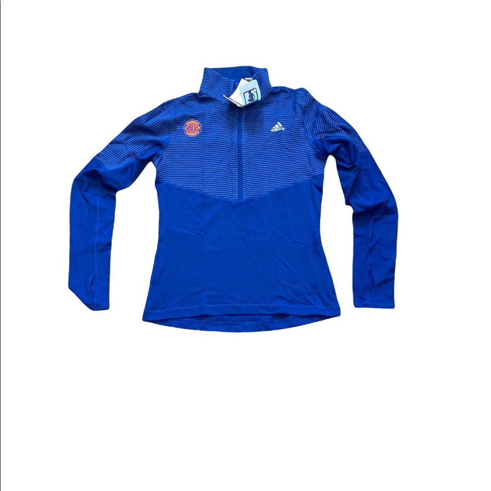 New York Knicks Adidas Women’s Logo 1/2 Zip‎ Climalite Pullover Jacket Small